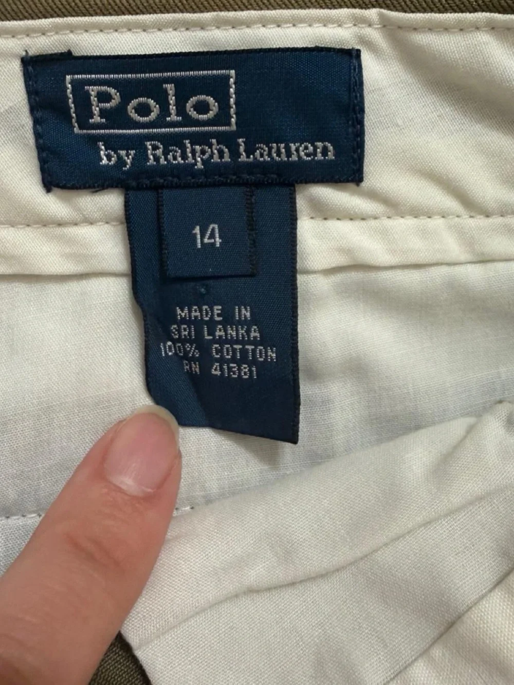NWOT Polo Ralph Lauren Khaki Cotton Pants Boys Size 14